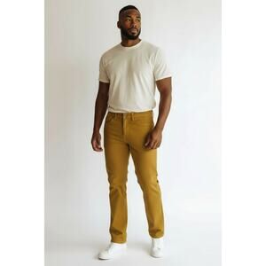 Banana Republic Men's Pants Bronze Gold Straight Leg Suede Waist 28 Inseam 27